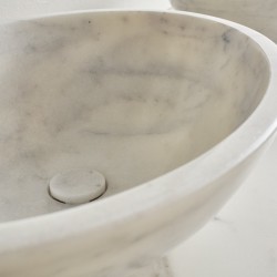 Μαρμάρινος Νιπτήρας Επιτραπέζιος 55Χ41cm Fossil Mica Marble DR55-300 Carrara Nuovo